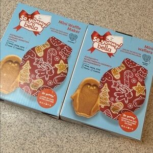 Bella Mini Waffle Maker Christmas, Multicolor, Holiday Edition PENGUIN Set of 2